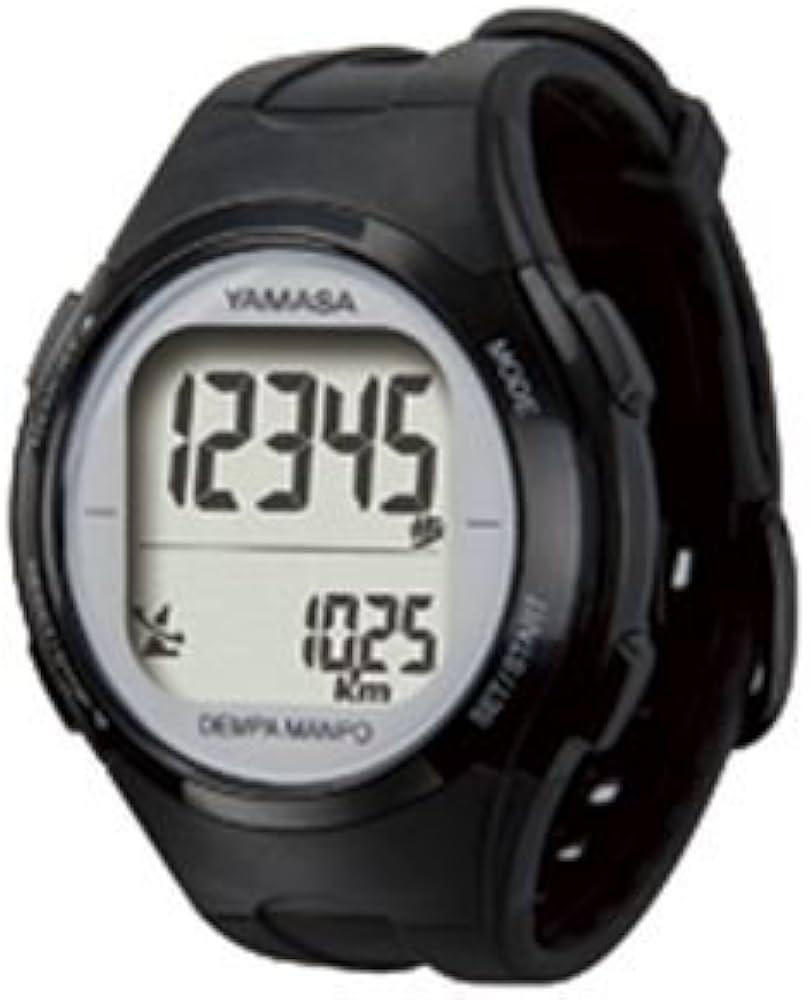 時刻合わせ不要の電波ウォッチ万歩計 黒/シルバー 紳士用 時刻合わせ不要の電波ウォッチ万歩計 黒/シルバー 紳士用